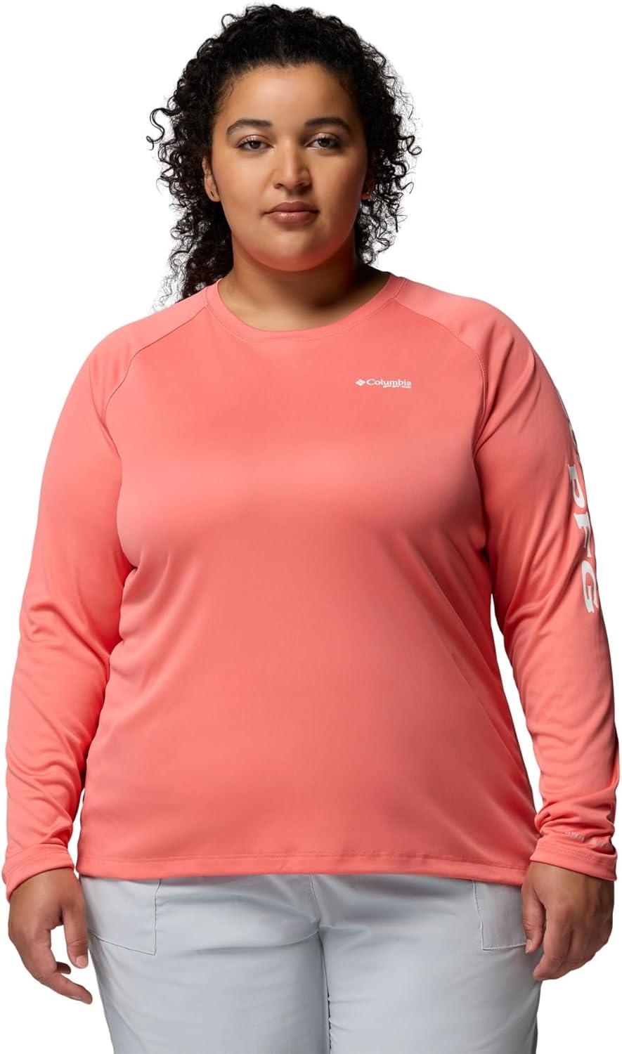 imageColumbia Womens Tidal Tee II Long Sleeve HoodieMelonadeWhite Logo