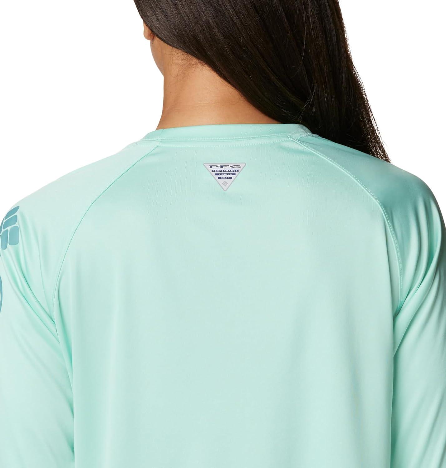 imageColumbia Womens Tidal Tee II Long Sleeve HoodieMint Cay Tranquil Teal Logo