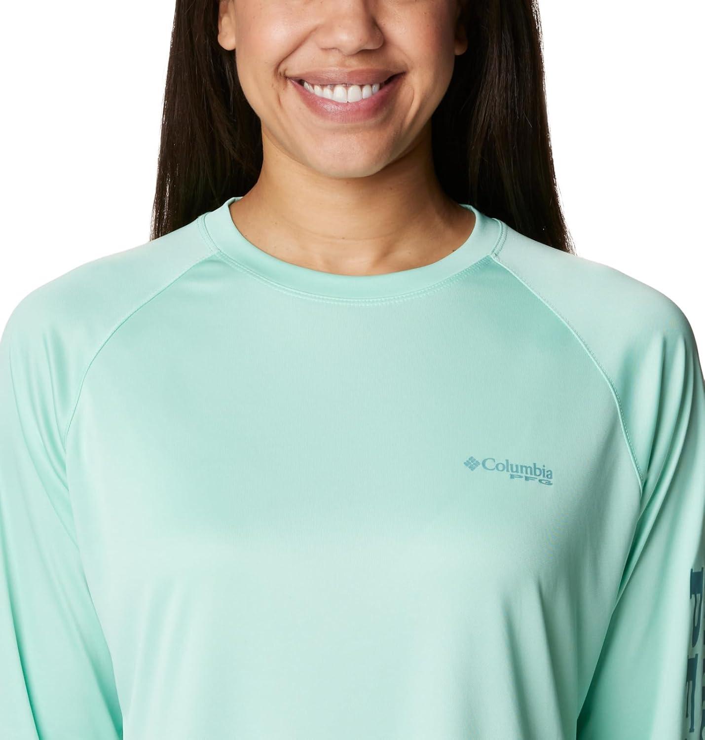 imageColumbia Womens Tidal Tee II Long Sleeve HoodieMint CayTranquil Teal Logo