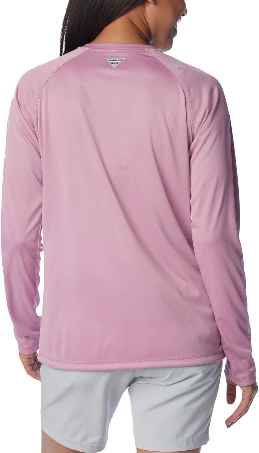 imageColumbia Womens Tidal Tee II Long Sleeve HoodieMinuet HeatherWhite Logo