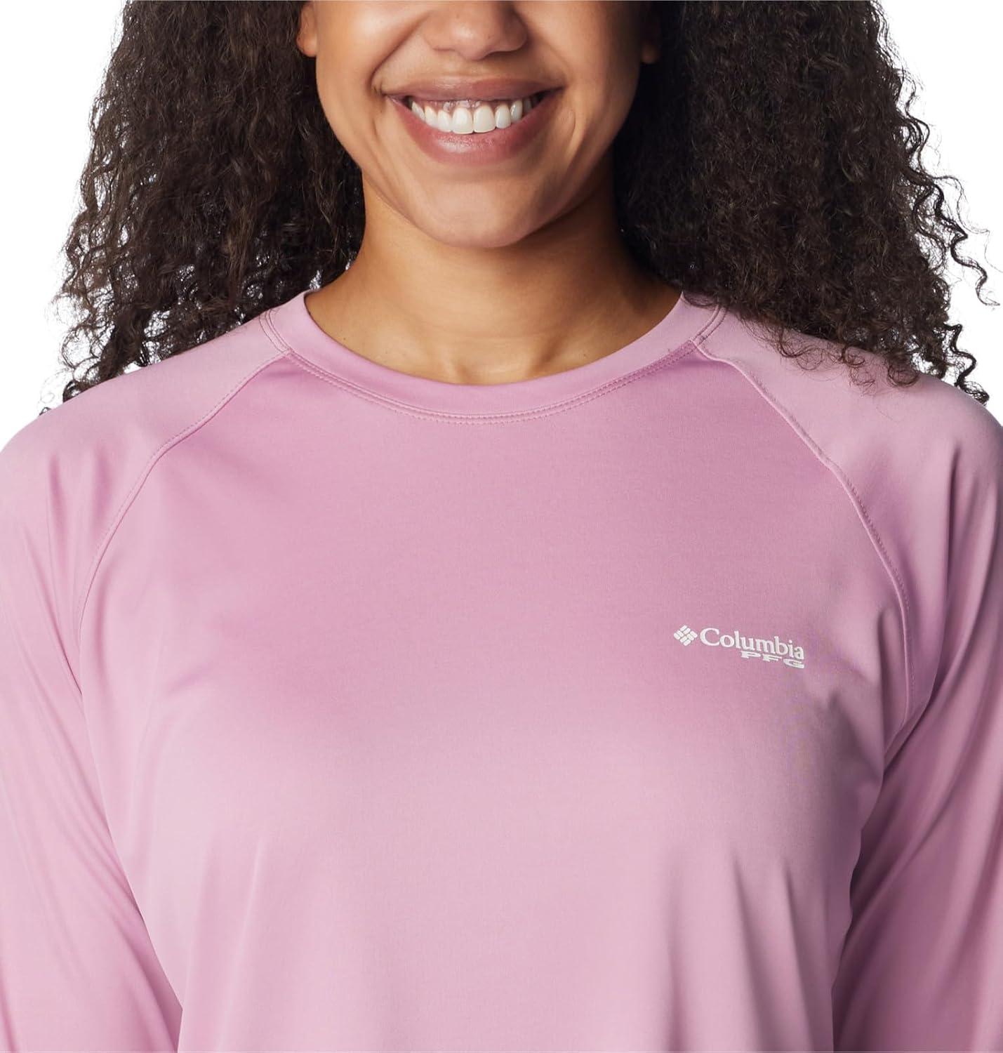 imageColumbia Womens Tidal Tee II Long Sleeve HoodieMinuetTiki Pink Logo