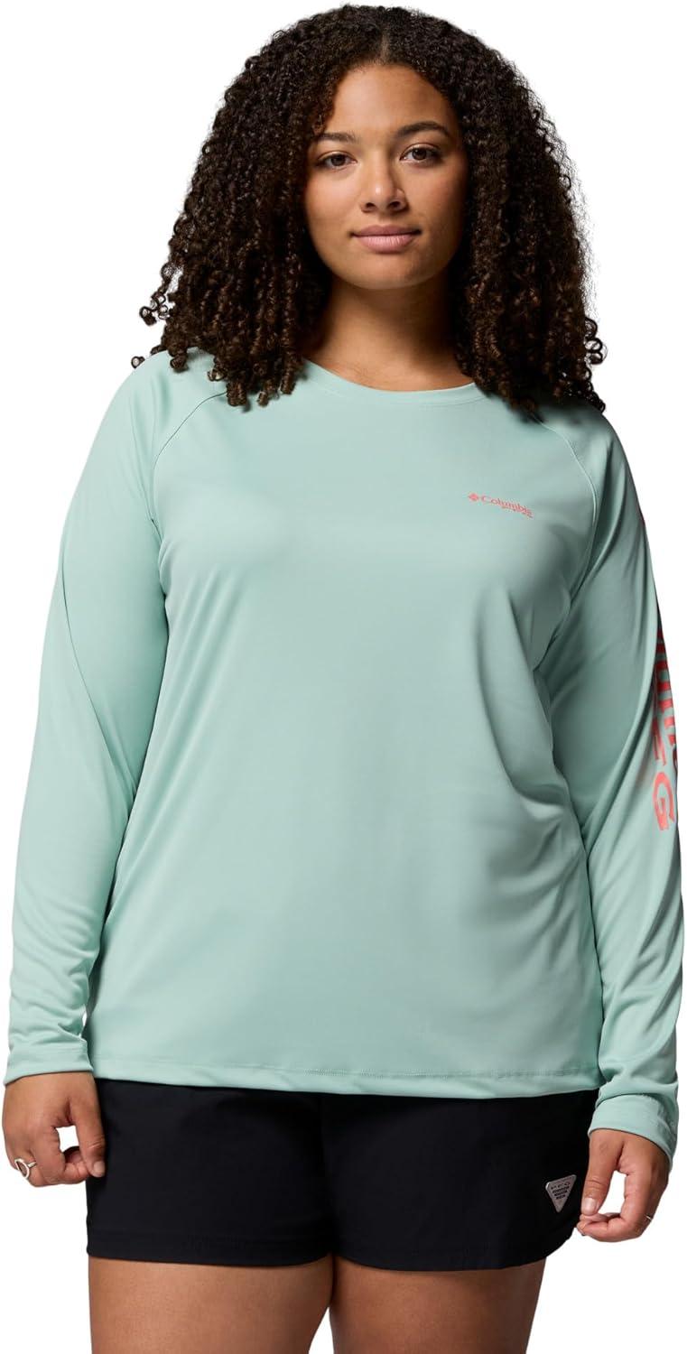 imageColumbia Womens Tidal Tee II Long Sleeve HoodieMisty JadeMelonade Logo