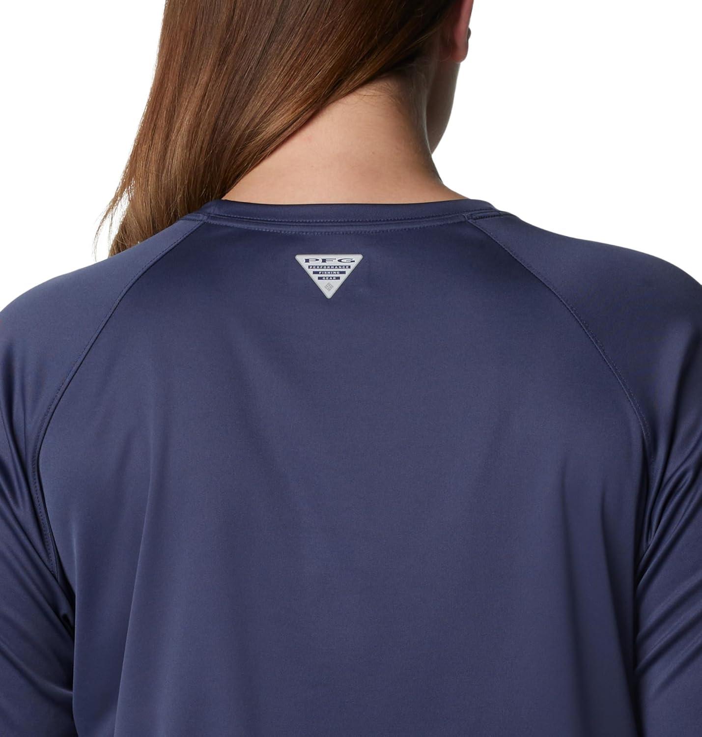 imageColumbia Womens Tidal Tee II Long Sleeve HoodieNocturnalRed Spark Logo