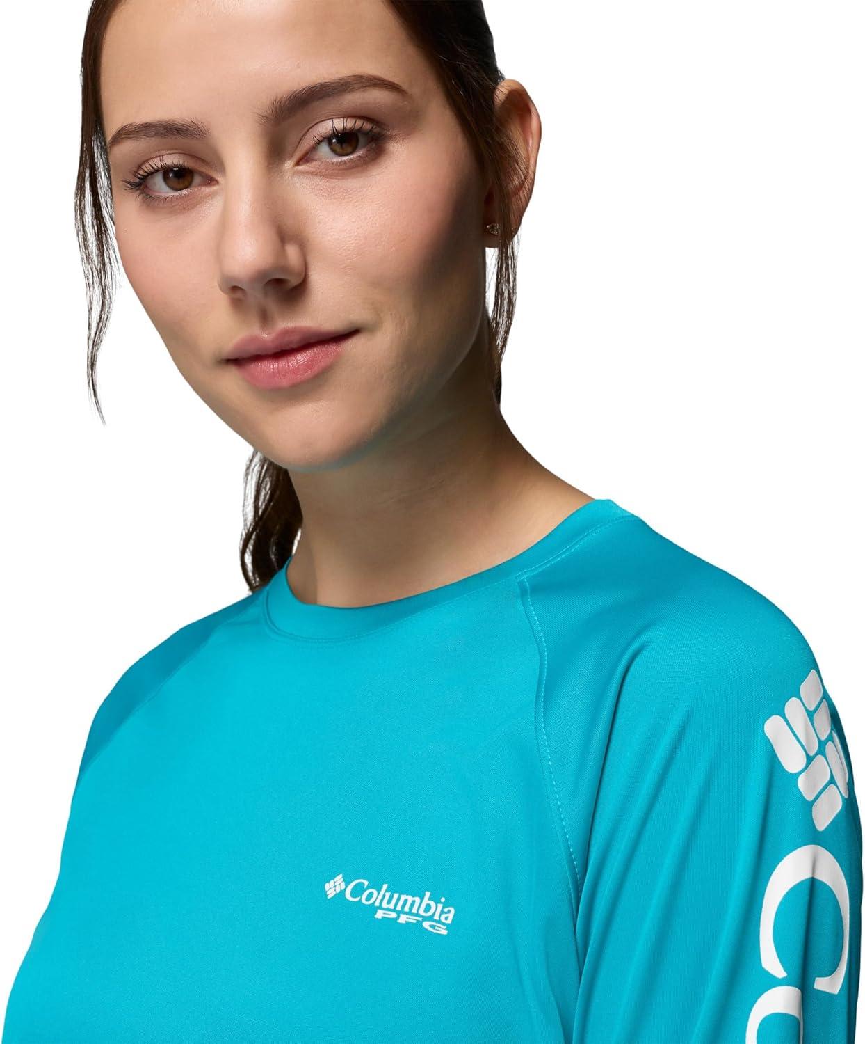 imageColumbia Womens Tidal Tee II Long Sleeve HoodieOcean TealWhite Logo