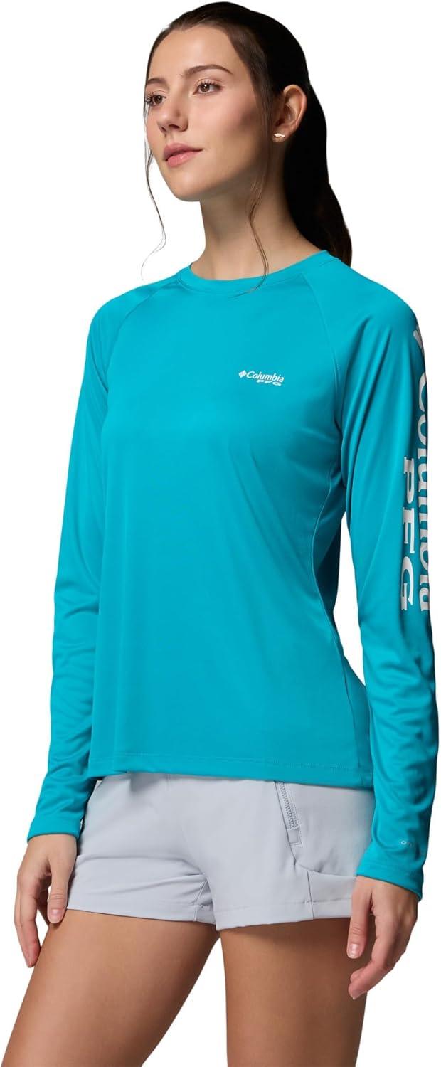 imageColumbia Womens Tidal Tee II Long Sleeve HoodieOcean TealWhite Logo