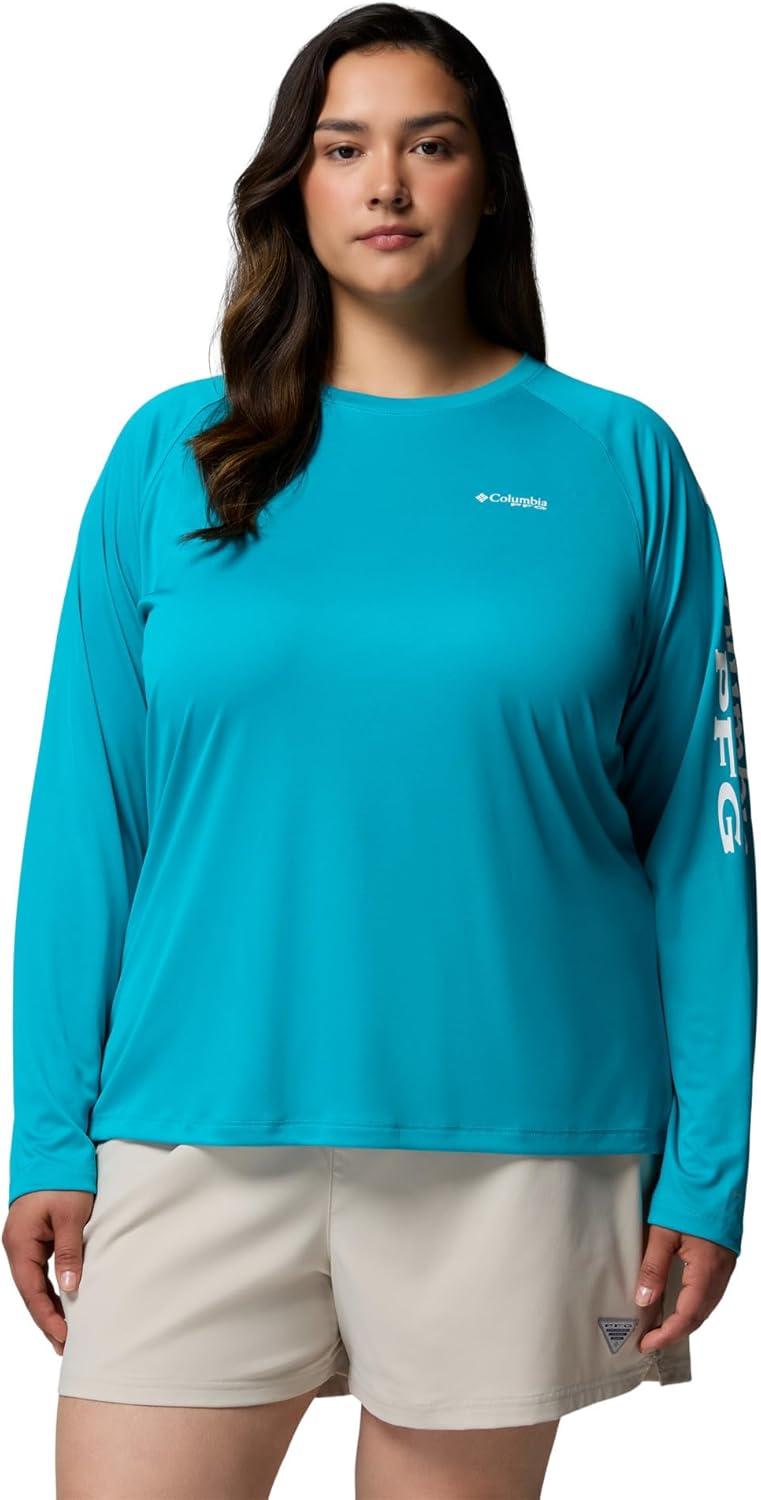 imageColumbia Womens Tidal Tee II Long Sleeve HoodieOcean TealWhite Logo