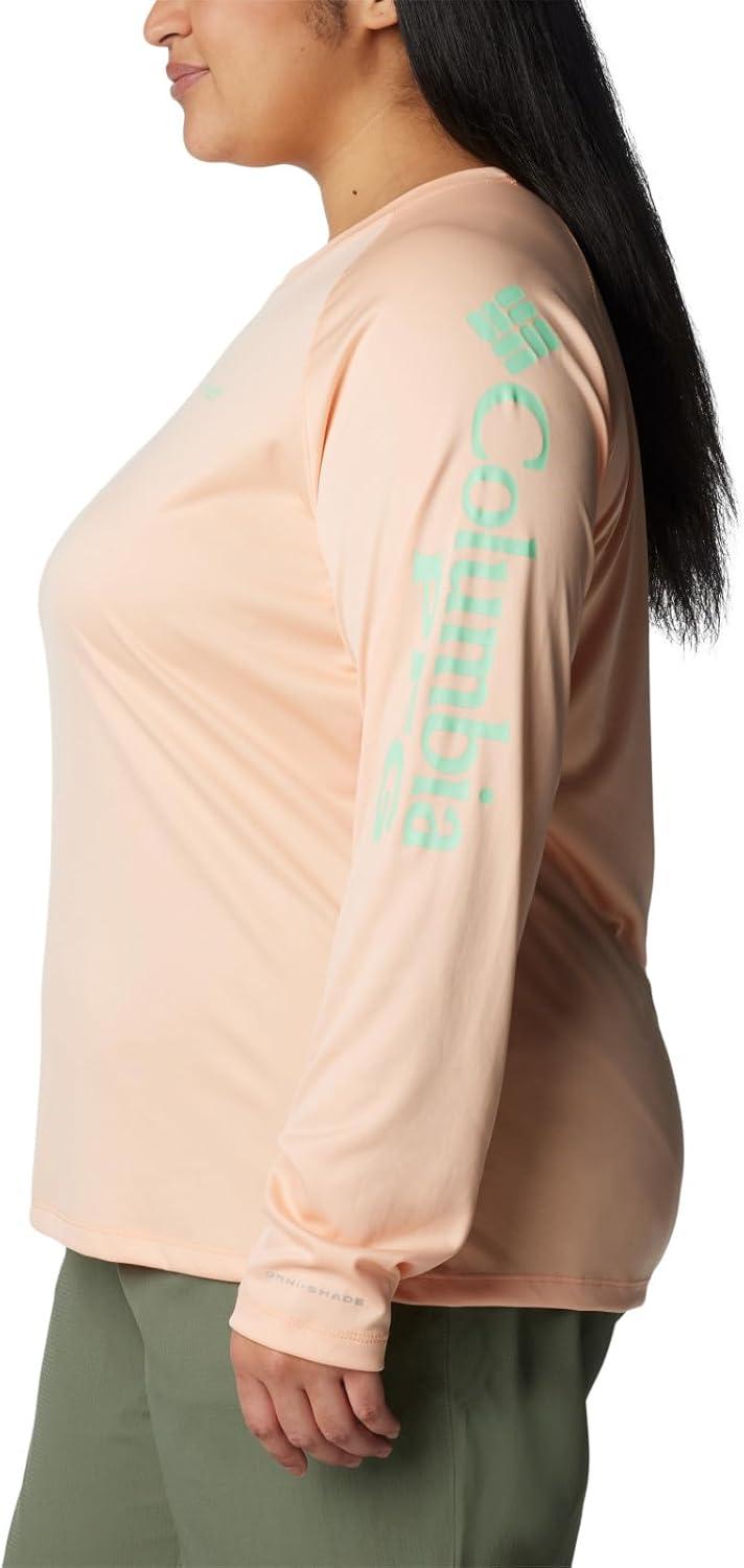imageColumbia Womens Tidal Tee II Long Sleeve HoodiePeach FizzOcean Mint Logo