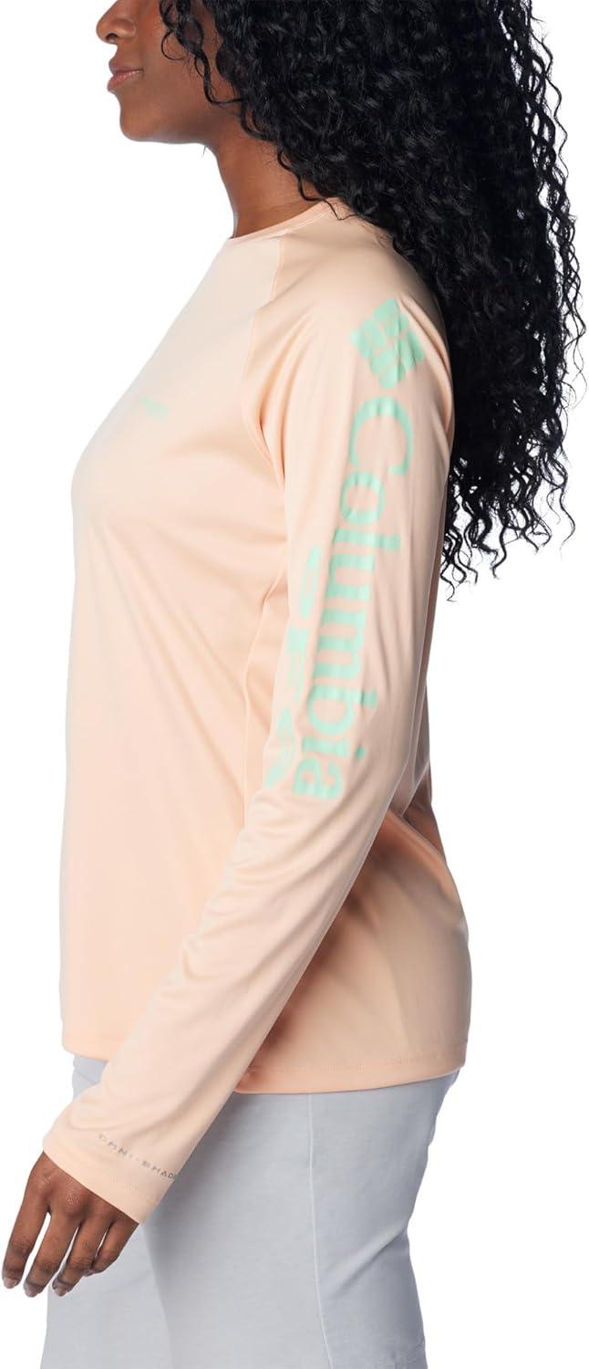 imageColumbia Womens Tidal Tee II Long Sleeve HoodiePeach FizzOcean Mint Logo