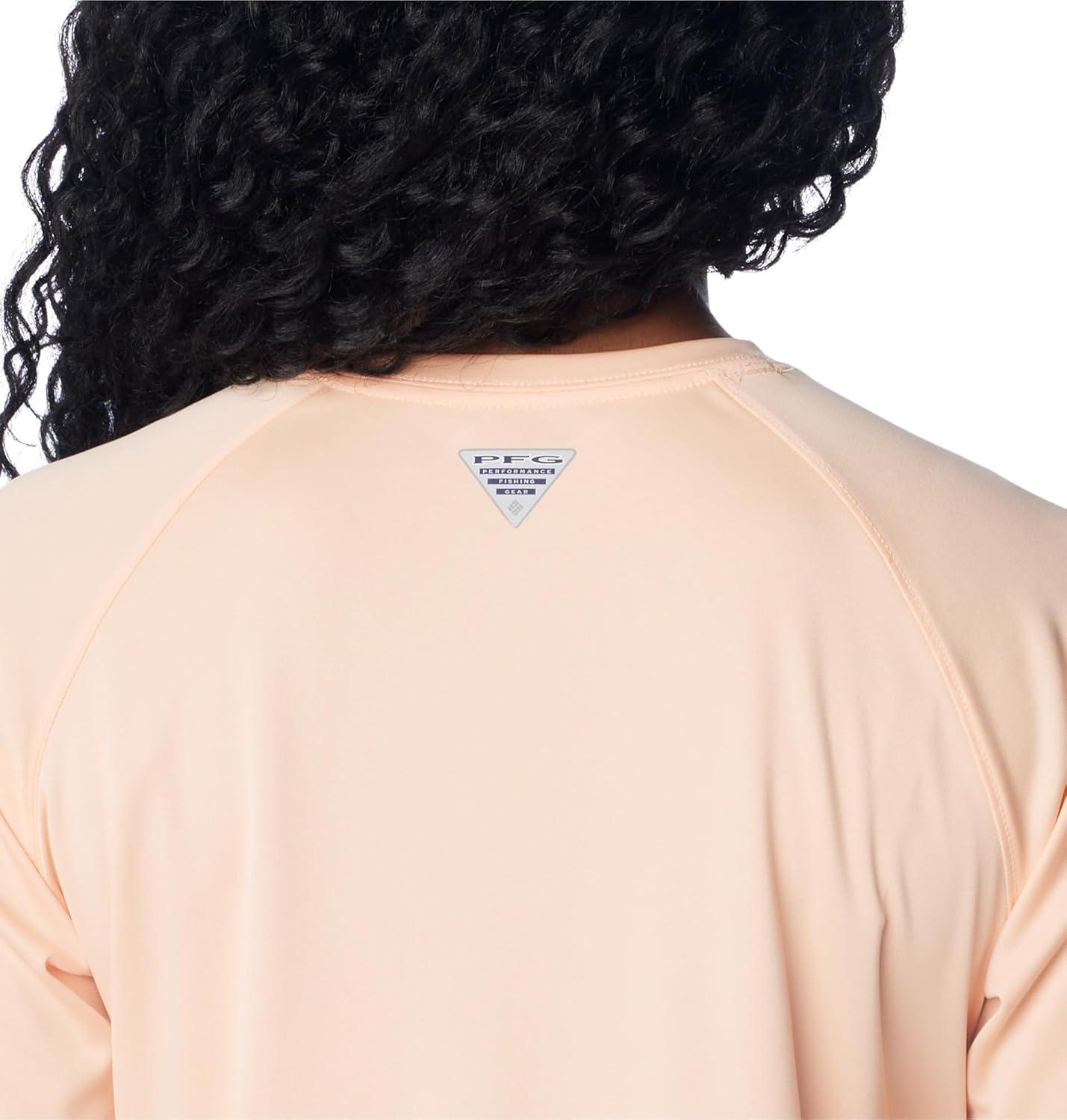 imageColumbia Womens Tidal Tee II Long Sleeve HoodiePeach FizzOcean Mint Logo