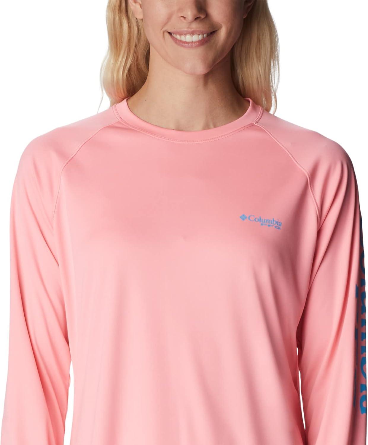 imageColumbia Womens Tidal Tee II Long Sleeve HoodiePink PopRiptide Logo