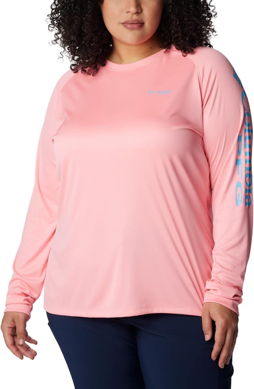 imageColumbia Womens Tidal Tee II Long Sleeve HoodiePink PopRiptide Logo