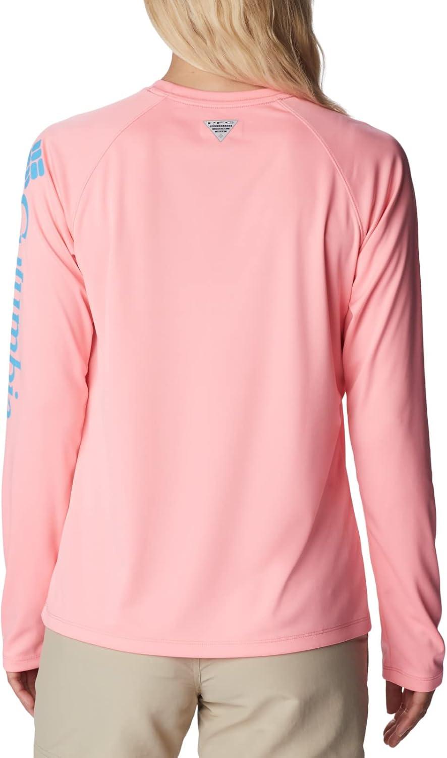 imageColumbia Womens Tidal Tee II Long Sleeve HoodieRed HibiscusWhite Logo
