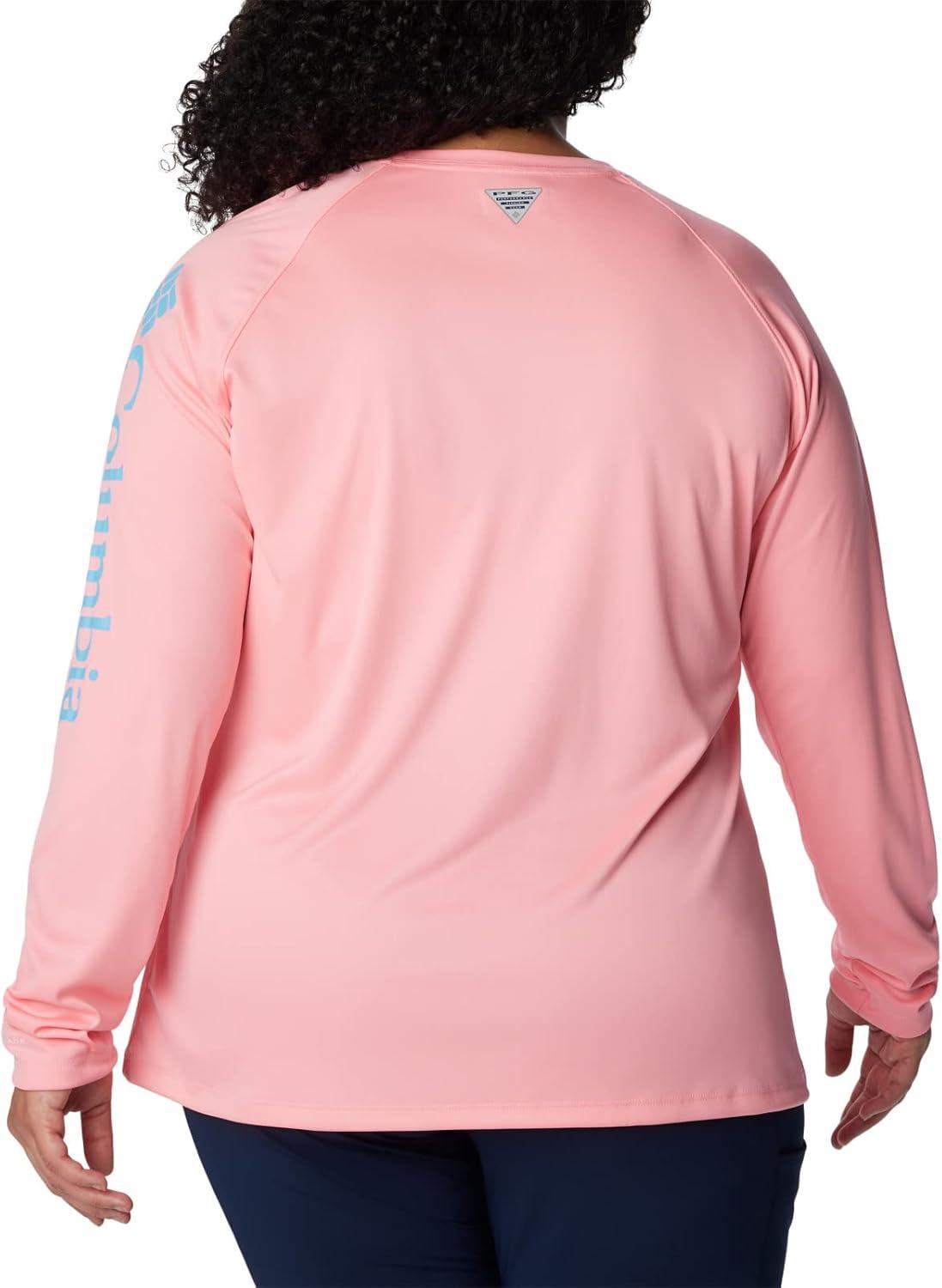 imageColumbia Womens Tidal Tee II Long Sleeve HoodieRed HibiscusWhite Logo