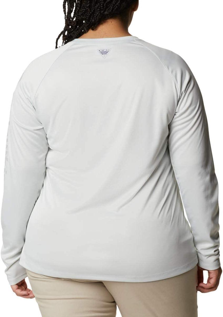 imageColumbia Womens Tidal Tee II Long Sleeve HoodieRed Lily HeatherWhite Logo
