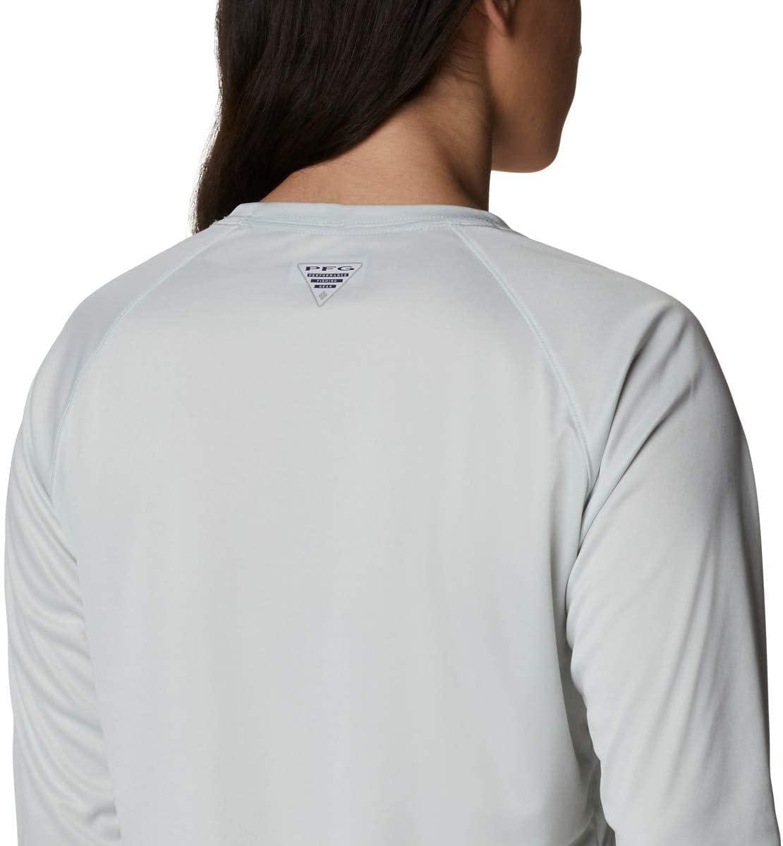 imageColumbia Womens Tidal Tee II Long Sleeve HoodieRed Lily HeatherWhite Logo
