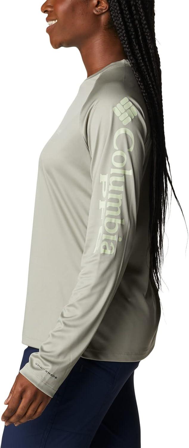 imageColumbia Womens Tidal Tee II Long Sleeve HoodieSafariLight Lime Logo
