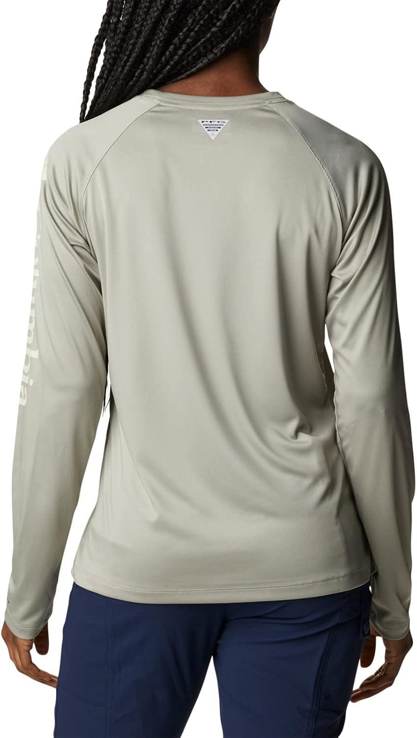 imageColumbia Womens Tidal Tee II Long Sleeve HoodieSafariLight Lime Logo