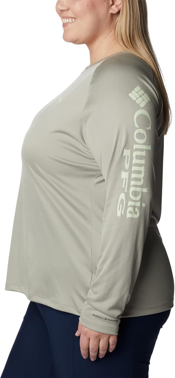 imageColumbia Womens Tidal Tee II Long Sleeve HoodieSea WaveWhite Logo