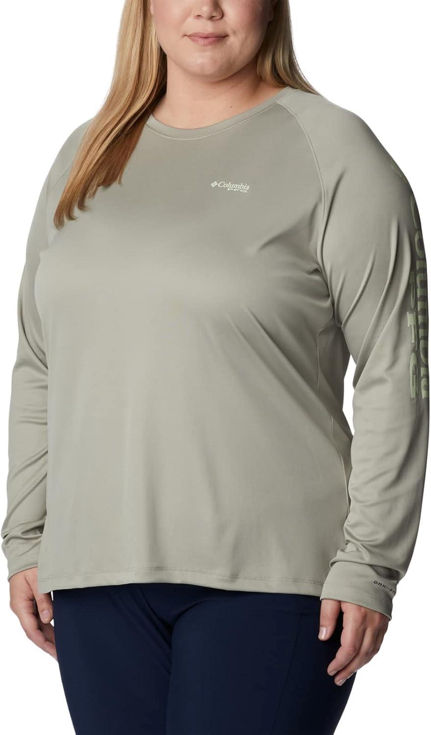 imageColumbia Womens Tidal Tee II Long Sleeve HoodieSea WaveWhite Logo
