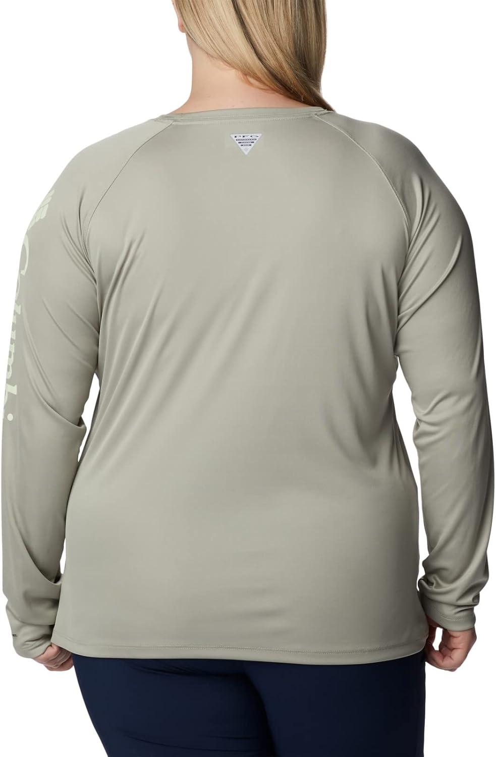 imageColumbia Womens Tidal Tee II Long Sleeve HoodieSea WaveWhite Logo