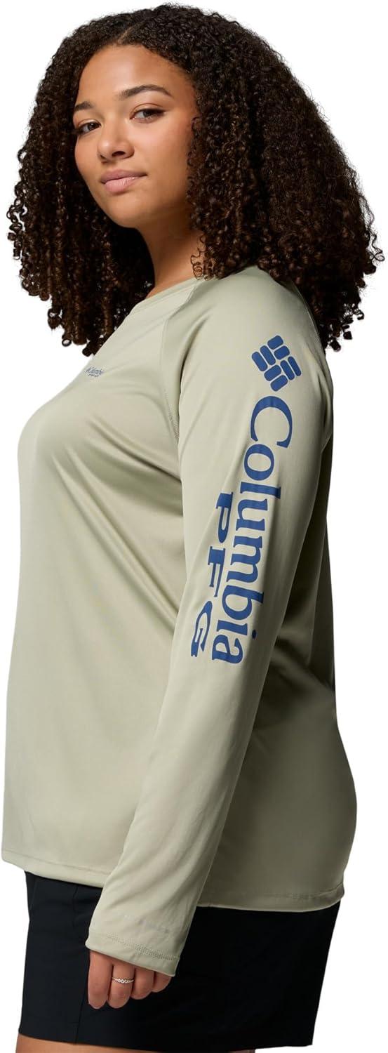 imageColumbia Womens Tidal Tee II Long Sleeve HoodieSmokey SageCarbon Logo