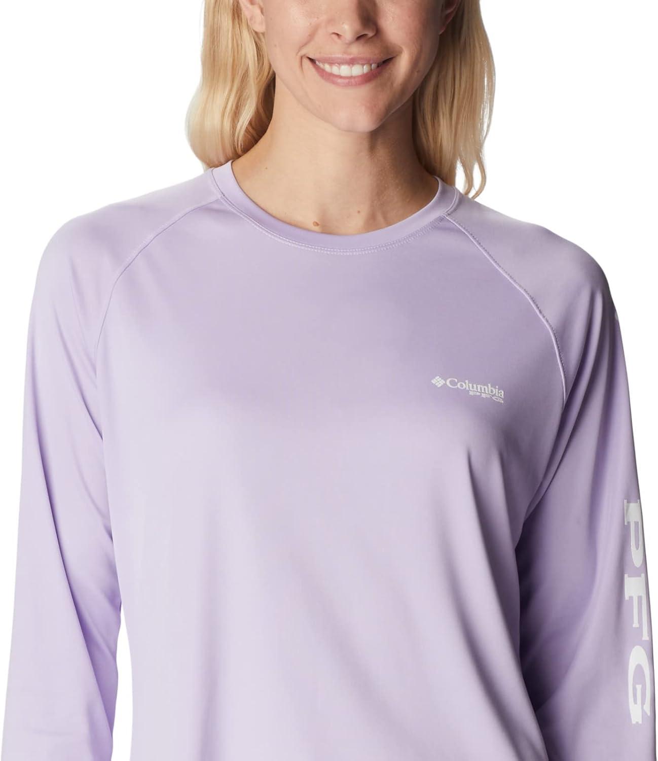 imageColumbia Womens Tidal Tee II Long Sleeve HoodieSoft VioletWhite Logo