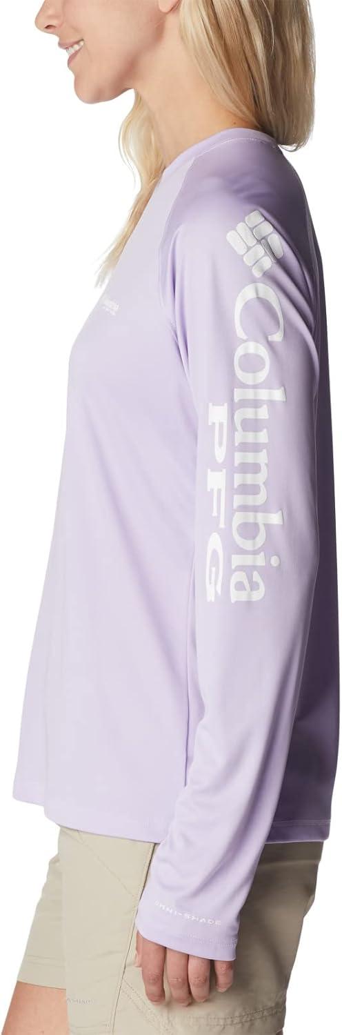 imageColumbia Womens Tidal Tee II Long Sleeve HoodieSoft VioletWhite Logo
