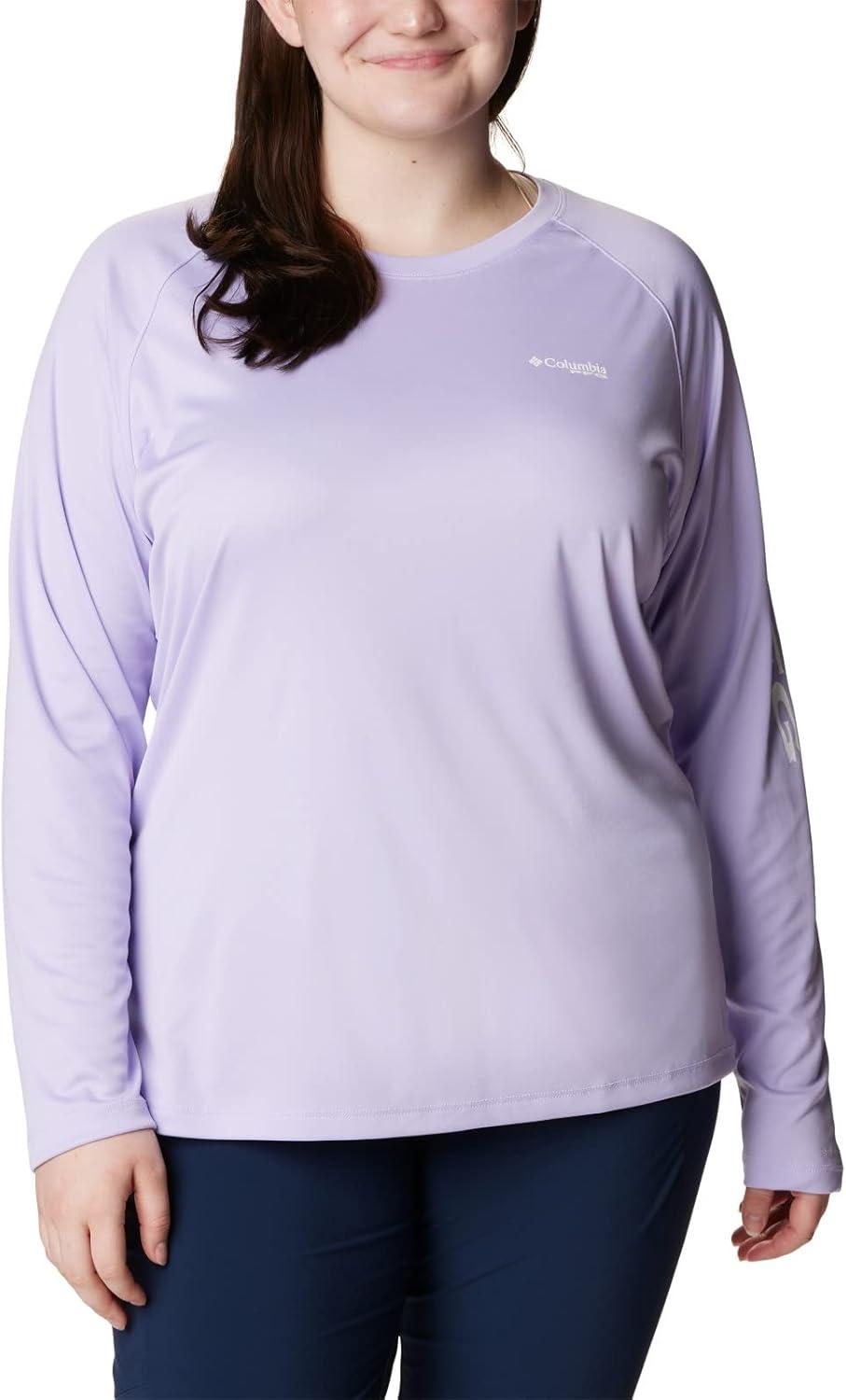 imageColumbia Womens Tidal Tee II Long Sleeve HoodieSoft VioletWhite Logo