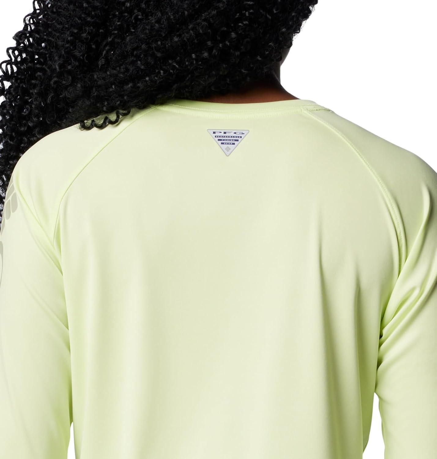 imageColumbia Womens Tidal Tee II Long Sleeve HoodieSpring YellowSmokey Sage Logo