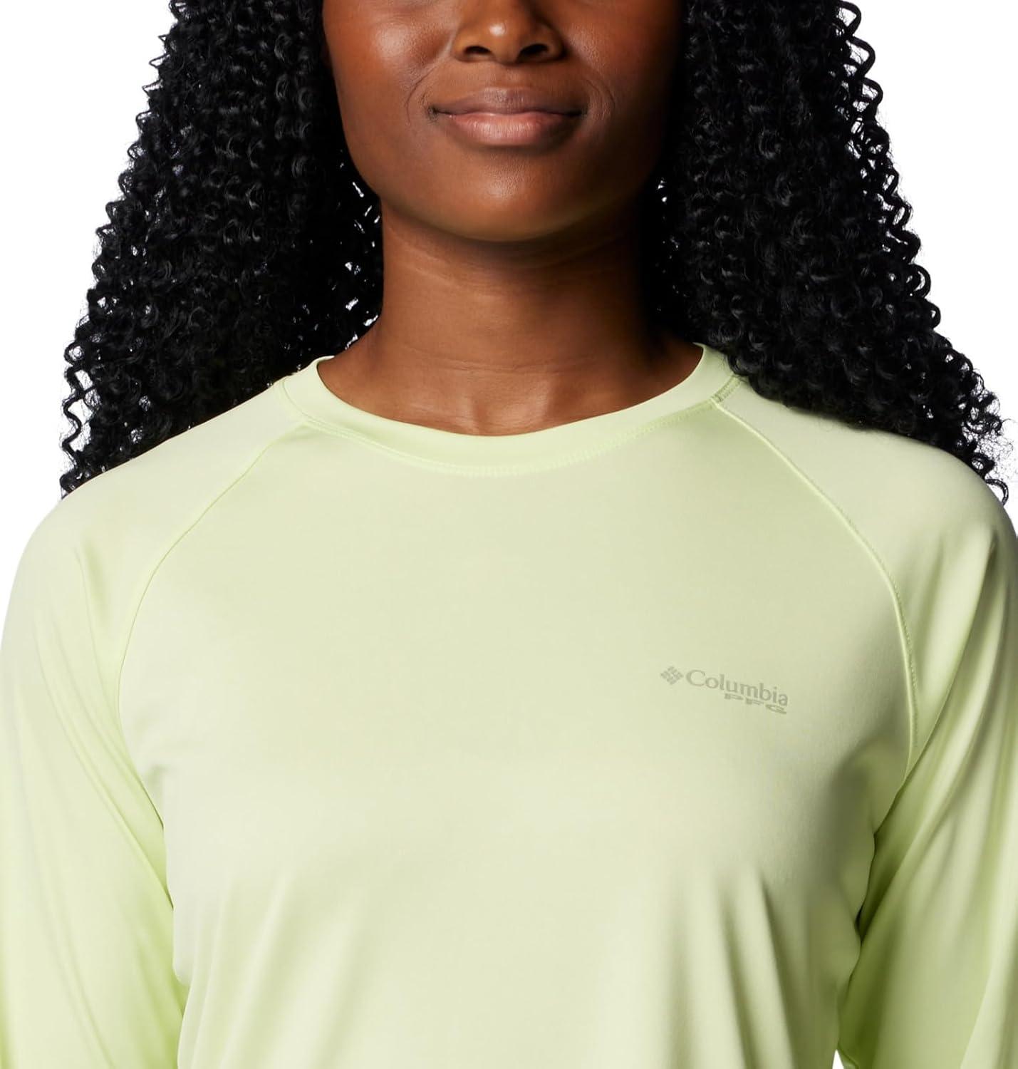 imageColumbia Womens Tidal Tee II Long Sleeve HoodieSpring YellowSmokey Sage Logo