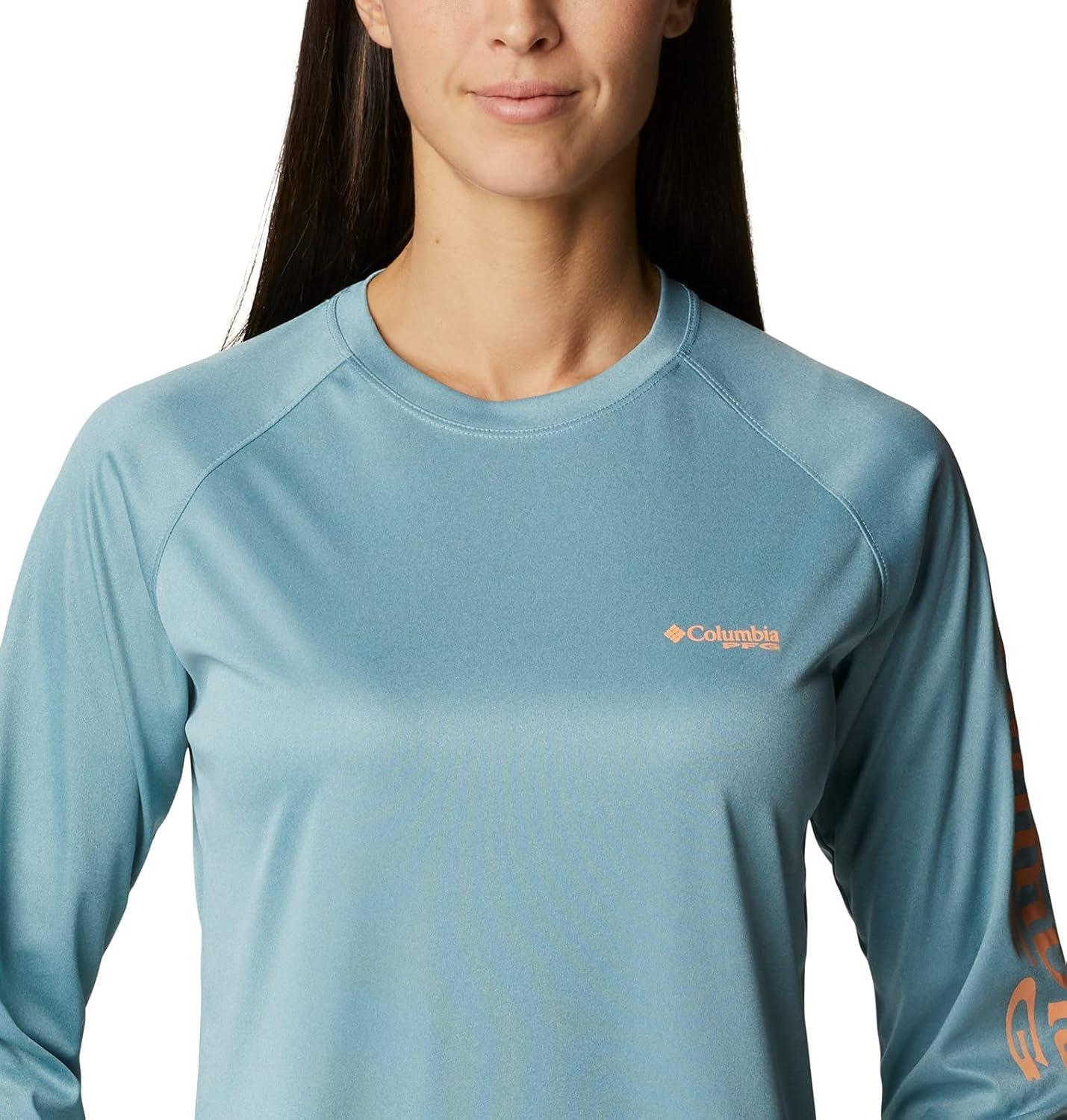 imageColumbia Womens Tidal Tee II Long Sleeve HoodieStorm HeatherBright Nectar