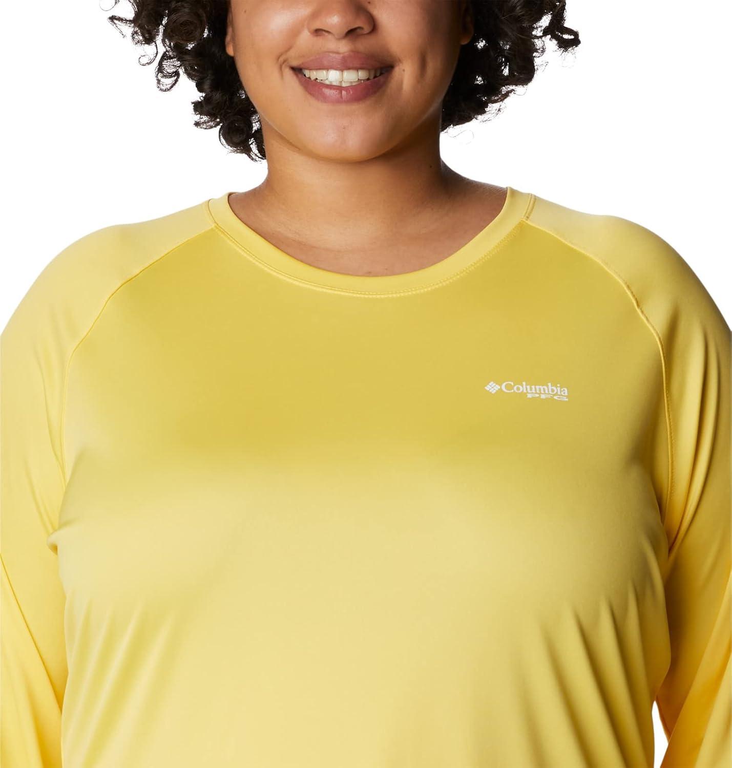 imageColumbia Womens Tidal Tee II Long Sleeve HoodieSun GlowWhite Logo