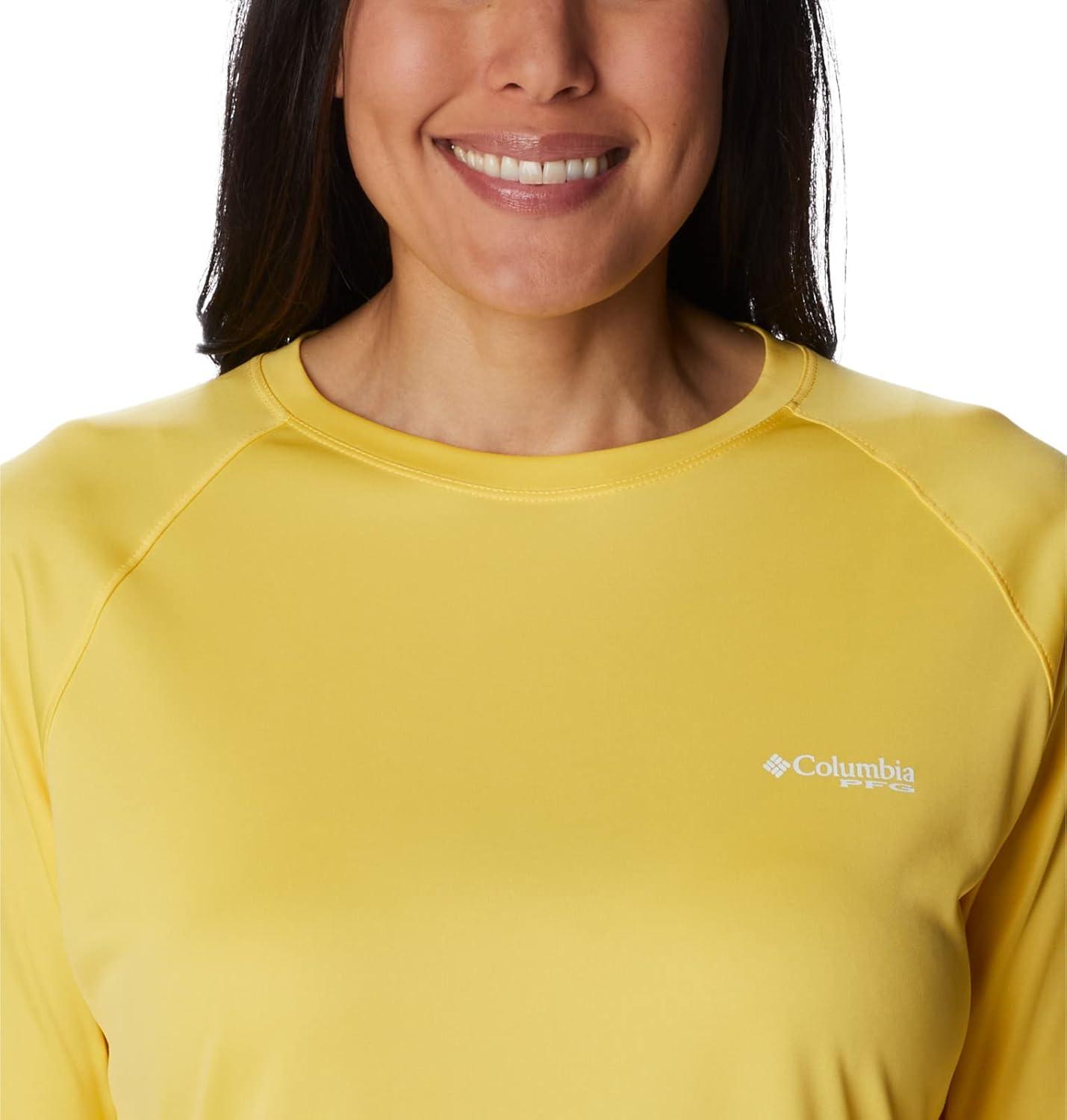 imageColumbia Womens Tidal Tee II Long Sleeve HoodieSun GlowWhite Logo