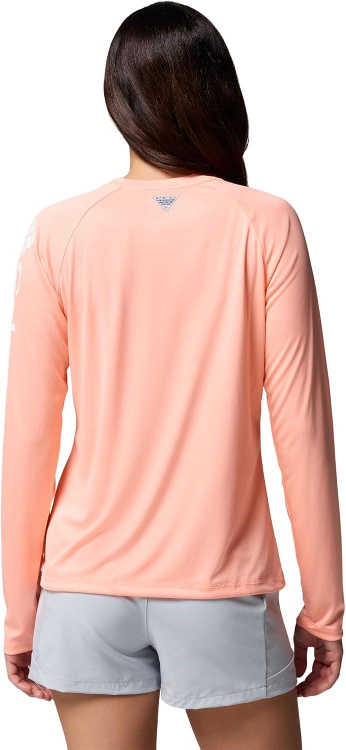 imageColumbia Womens Tidal Tee II Long Sleeve HoodieTiki PinkWhite Logo
