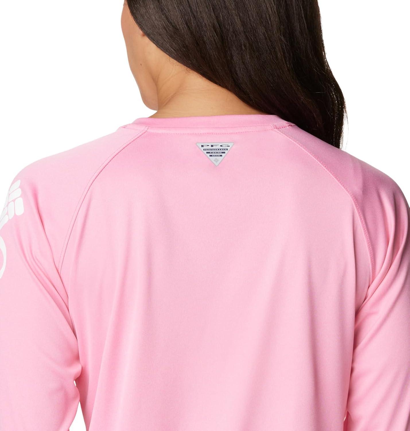 imageColumbia Womens Tidal Tee II Long Sleeve HoodieTropic PinkWhite Logo