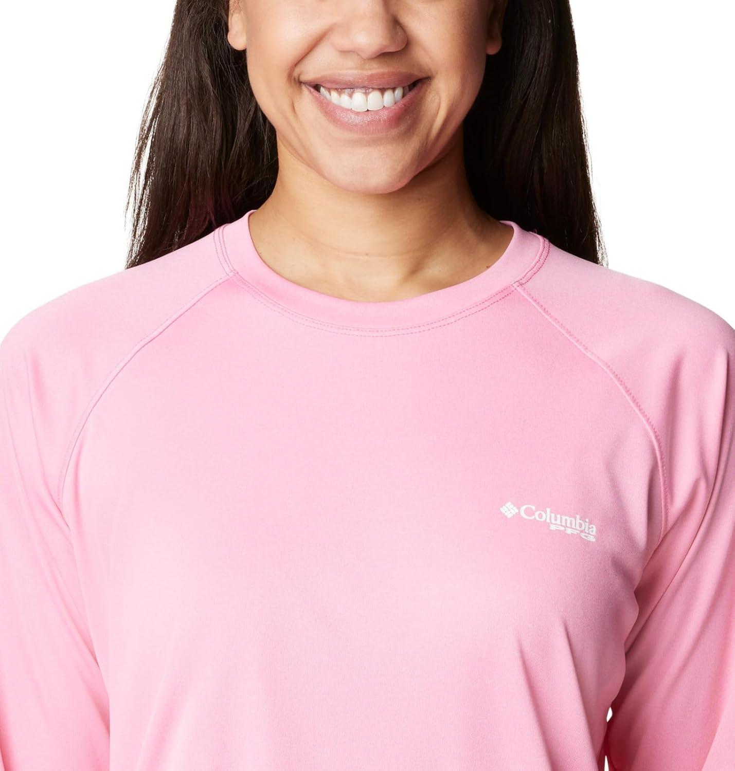 imageColumbia Womens Tidal Tee II Long Sleeve HoodieTropic PinkWhite Logo