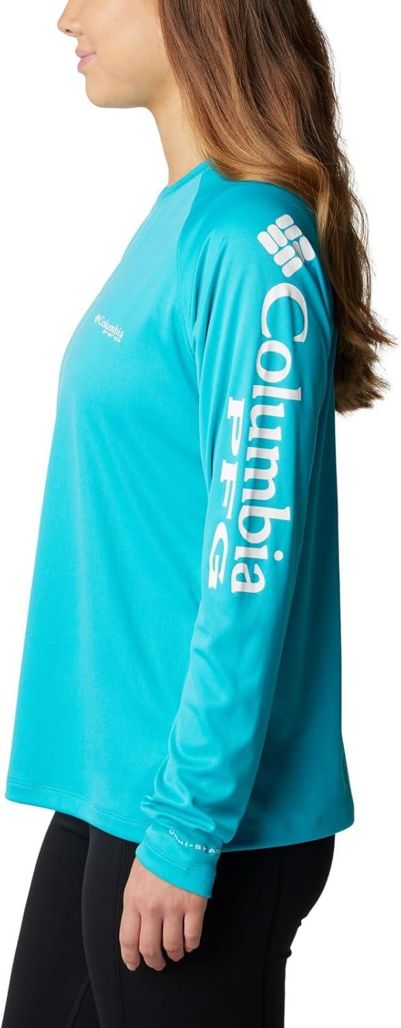 imageColumbia Womens Tidal Tee II Long Sleeve HoodieTurquoiseWhite Logo