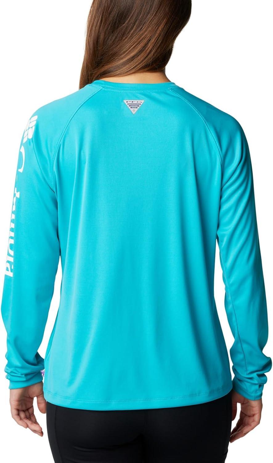 imageColumbia Womens Tidal Tee II Long Sleeve HoodieTurquoiseWhite Logo