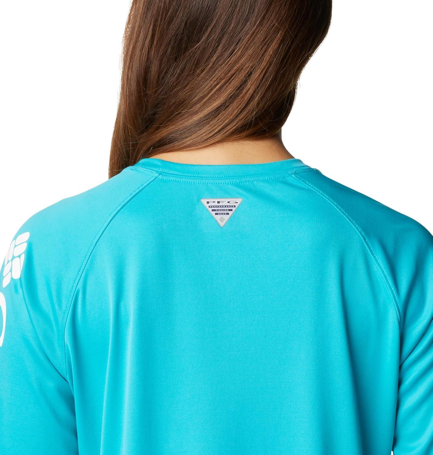 imageColumbia Womens Tidal Tee II Long Sleeve HoodieTurquoiseWhite Logo