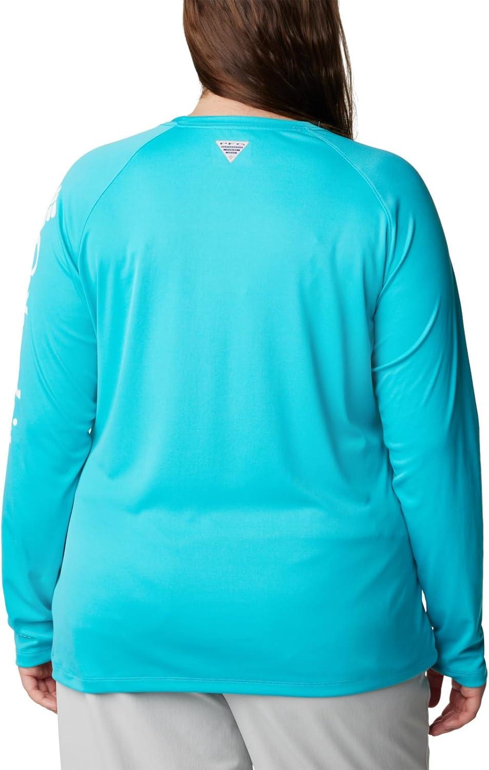imageColumbia Womens Tidal Tee II Long Sleeve HoodieTurquoiseWhite Logo