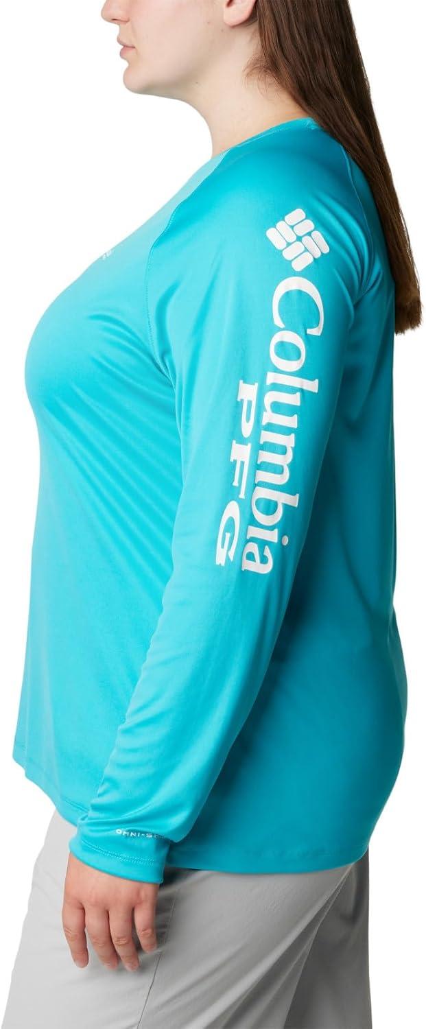 imageColumbia Womens Tidal Tee II Long Sleeve HoodieTurquoiseWhite Logo