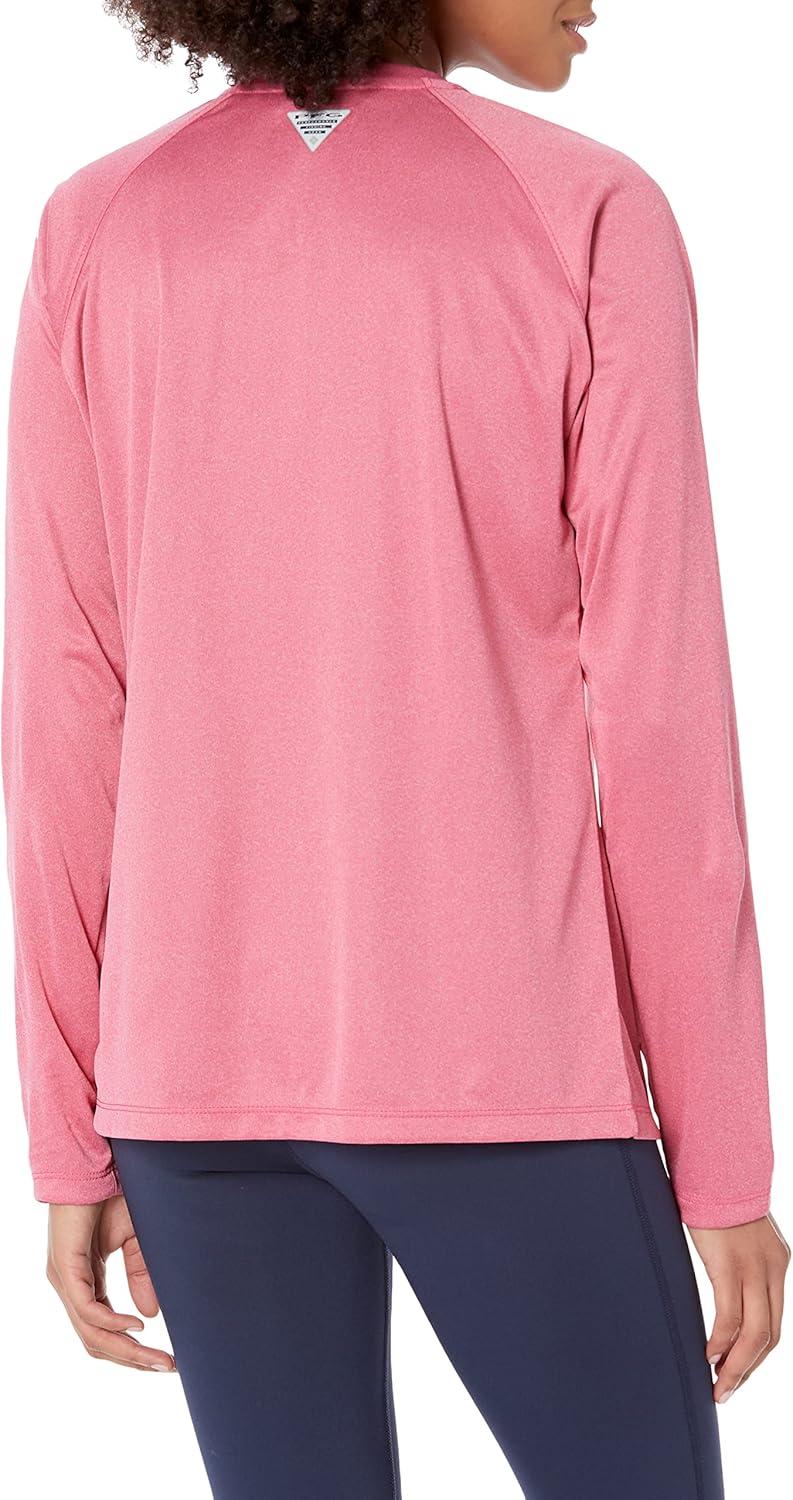 imageColumbia Womens Tidal Tee II Long Sleeve HoodieUltra Pink HeatherWhite Logo