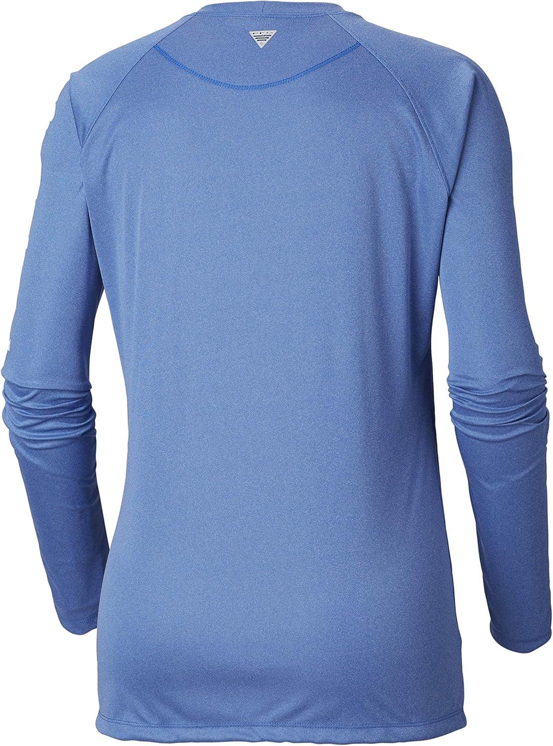 imageColumbia Womens Tidal Tee II Long Sleeve HoodieVivid Blue HeatherWhite Logo
