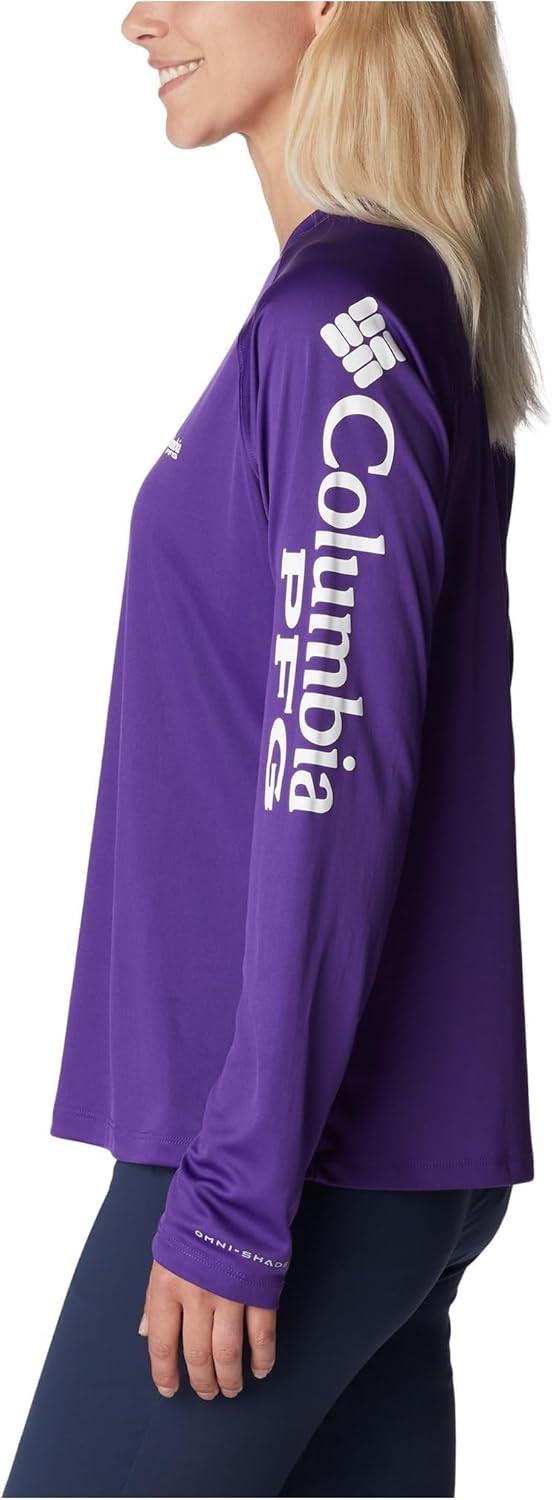 imageColumbia Womens Tidal Tee II Long Sleeve HoodieVivid PurpleWhite Logo