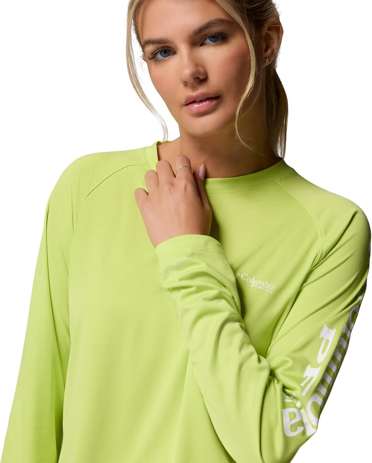 imageColumbia Womens Tidal Tee II Long Sleeve HoodieVoltageWhite Logo