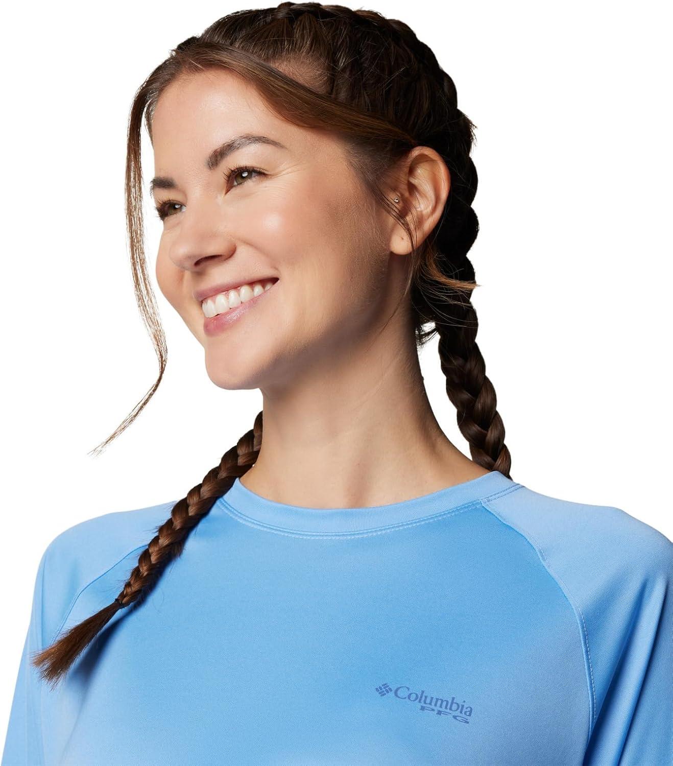 imageColumbia Womens Tidal Tee II Long Sleeve HoodieWhite CapBluebell Logo