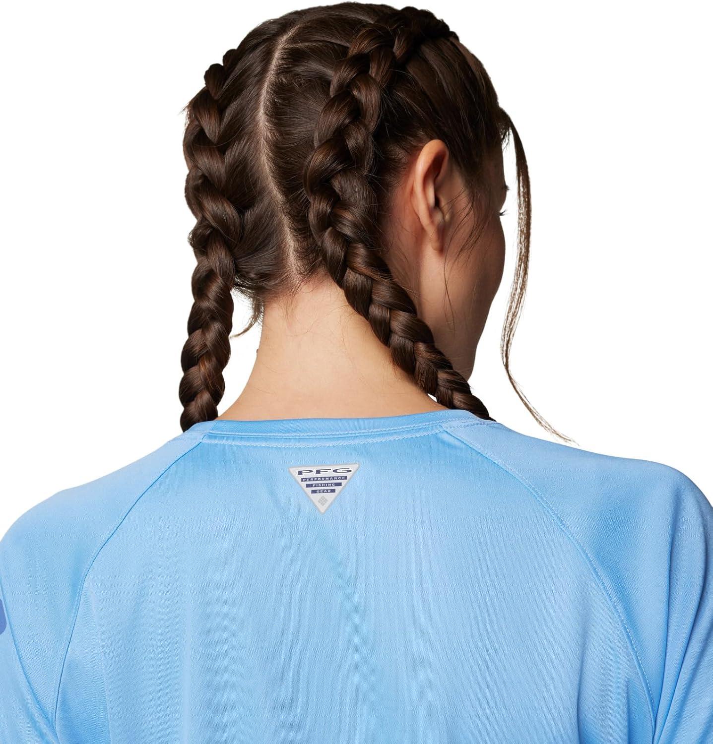 imageColumbia Womens Tidal Tee II Long Sleeve HoodieWhite CapBluebell Logo