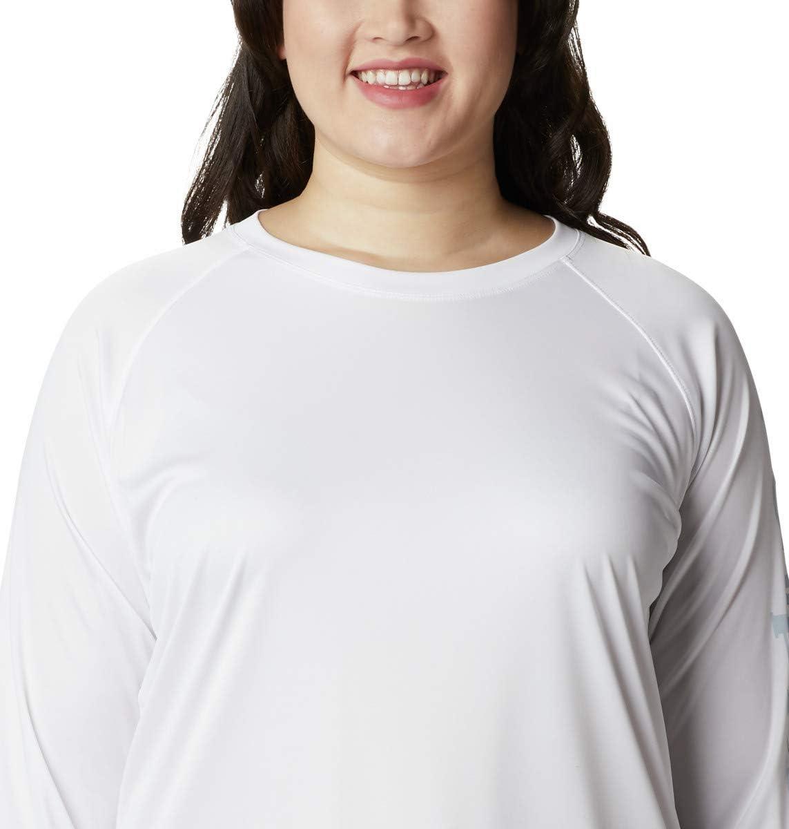imageColumbia Womens Tidal Tee II Long Sleeve HoodieWhiteCirrus Grey Logo