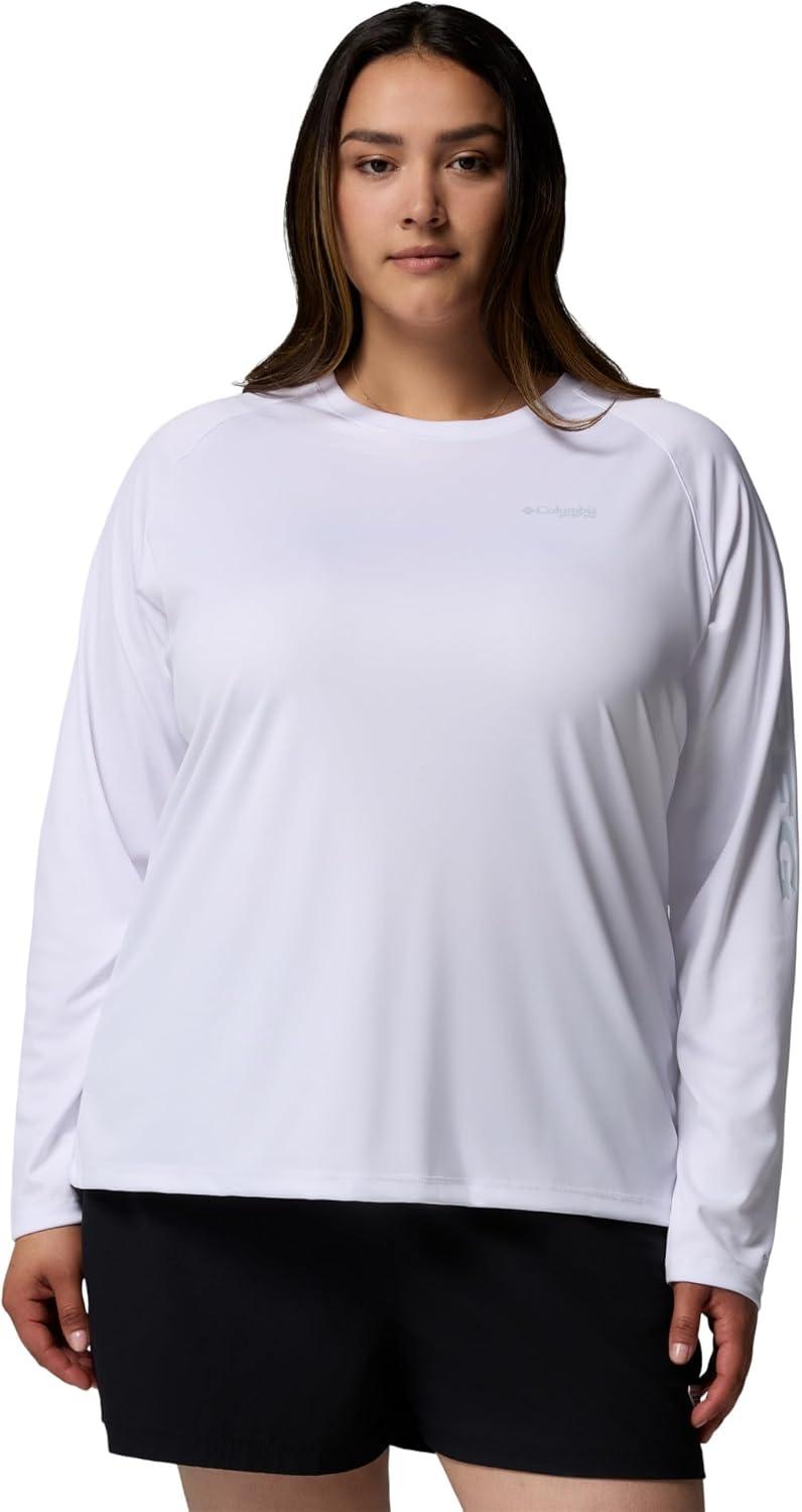 imageColumbia Womens Tidal Tee II Long Sleeve HoodieWhiteCirrus Grey Logo