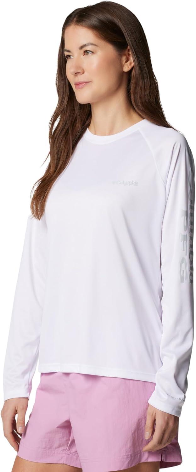 imageColumbia Womens Tidal Tee II Long Sleeve HoodieWhiteCirrus Grey Logo